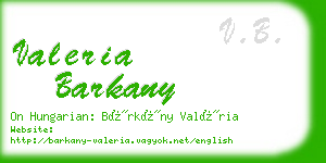 valeria barkany business card